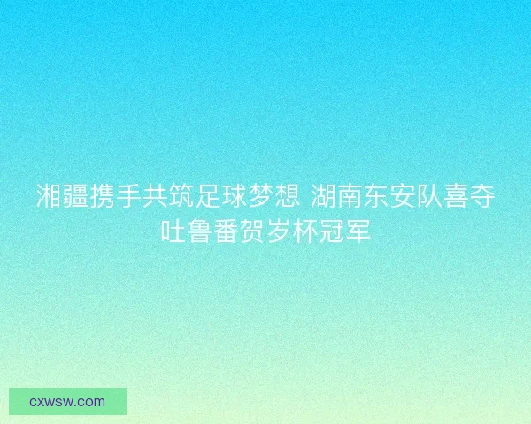湘疆携手共筑足球梦想 湖南东安队喜夺吐鲁番贺岁杯冠军